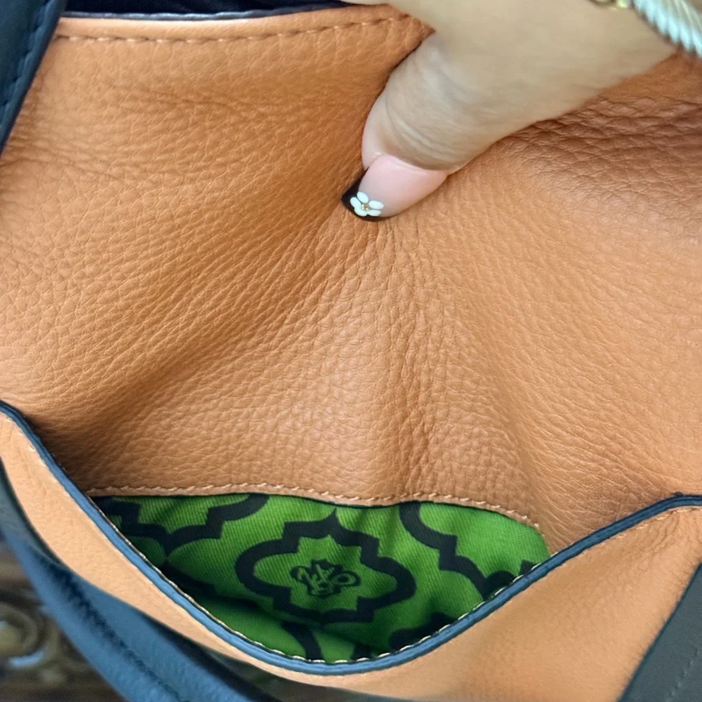 orYANY Brown and Tan Two-Tone Leather Satchel - Picture 9 of 9